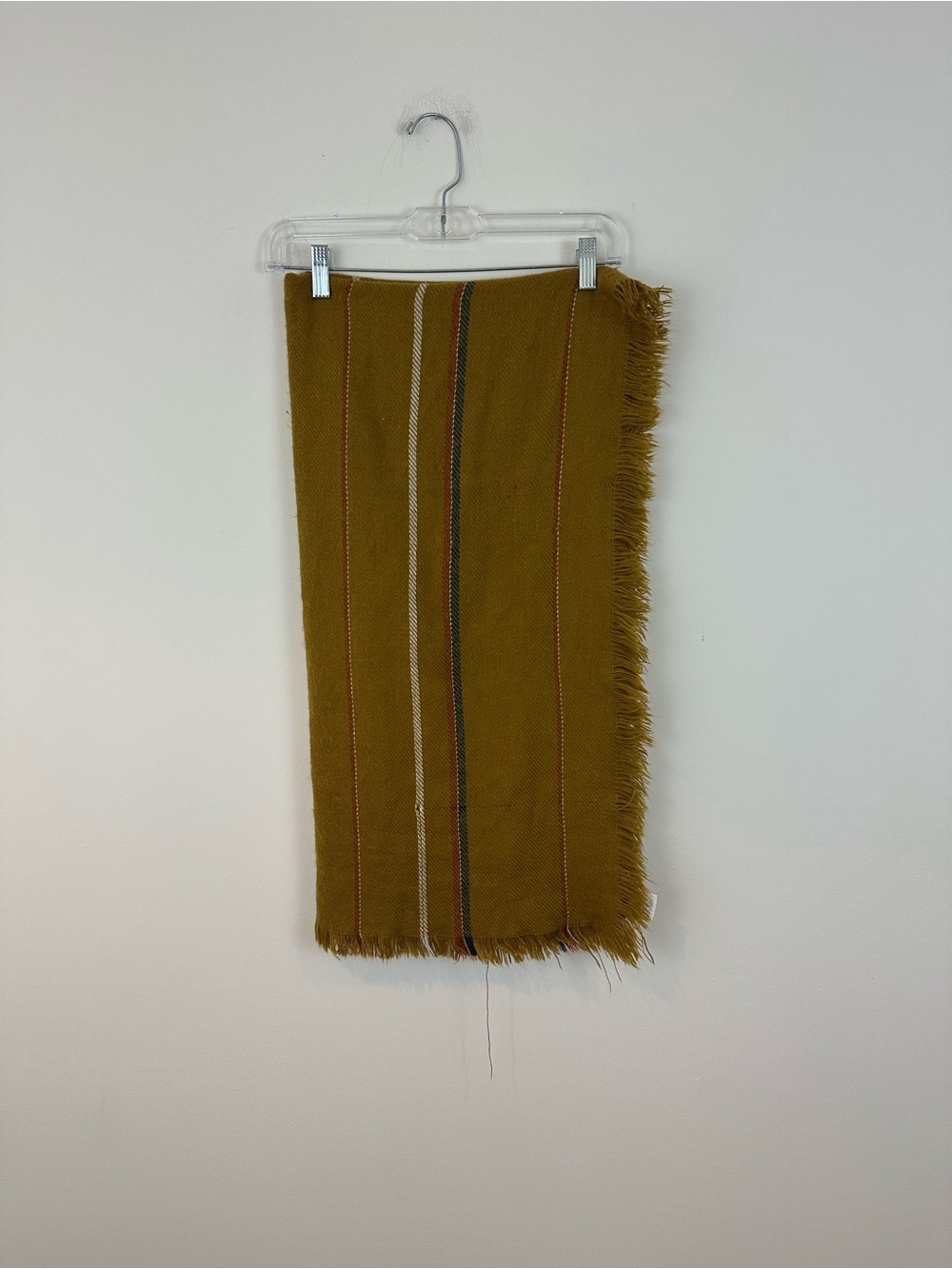 Madewell Mustard Stripe Fringe Scarf One Size